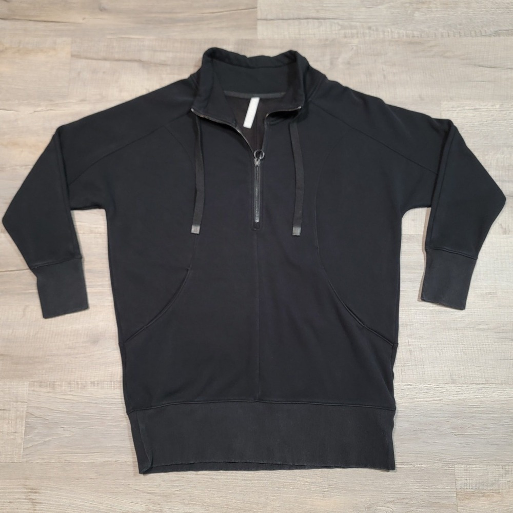 Athleta Cozy Karma Mock Neck Sweatshirt Dress Fleece Long Sleeve Large Petite LP - Picture 2 of 9